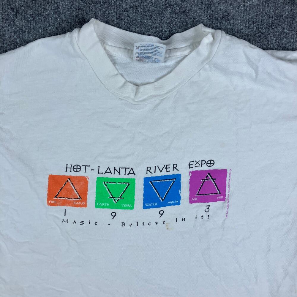 Hanes T-Shirt Mens XL‎ White Hot-Lanta River Expo 1993 Vintage Graphic